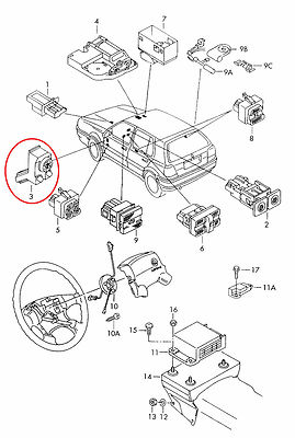 VW Golf-3 Sharan Polo Vento Door Mirror Switch (92-99) 1H2959565 (8 PIN) - Image 9