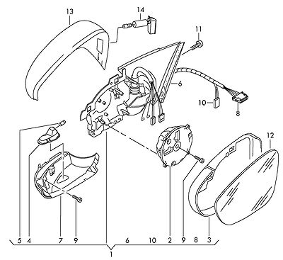 VW Passat (11-13) Passat-CC (09-12) Left Side Heated Door Mirror Glass - Image 11