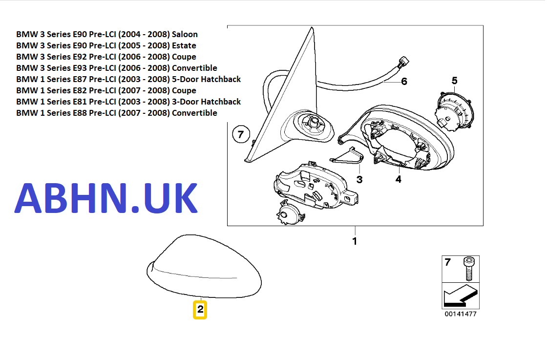 BMW 1 3 Series E8X E9X (04-08) Left Side Door Mirror Cover A3330438 Quartz Blue - Image 6