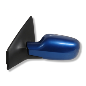 Renault Megane Mk2 (02-09) Left Side Manual Adjustable Door Mirror Metallic Blue