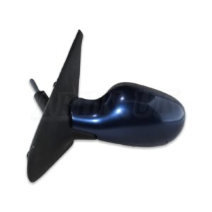 Renault Clio-II MK2 (01-06) Left Side Manual Adjustable Door Mirror Met Ink Blue