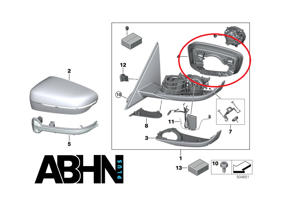 2241.3022 BMW 3 Series G20 G21 (19-24) LHD Right Wing Mirror Surround Bezel Trim - Image 2