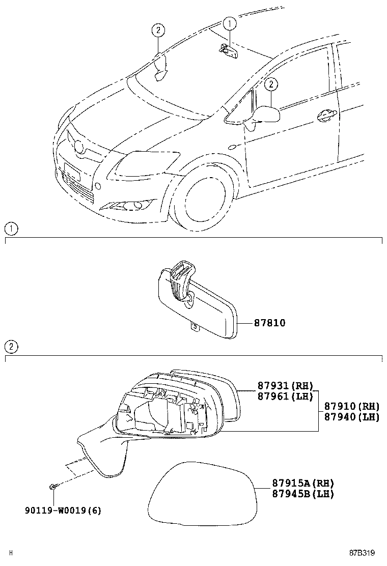 Toyota Auris E15 Pre-Facelift (06- 09) Electric Heated Left Wing Mirror Met Grey - Image 12