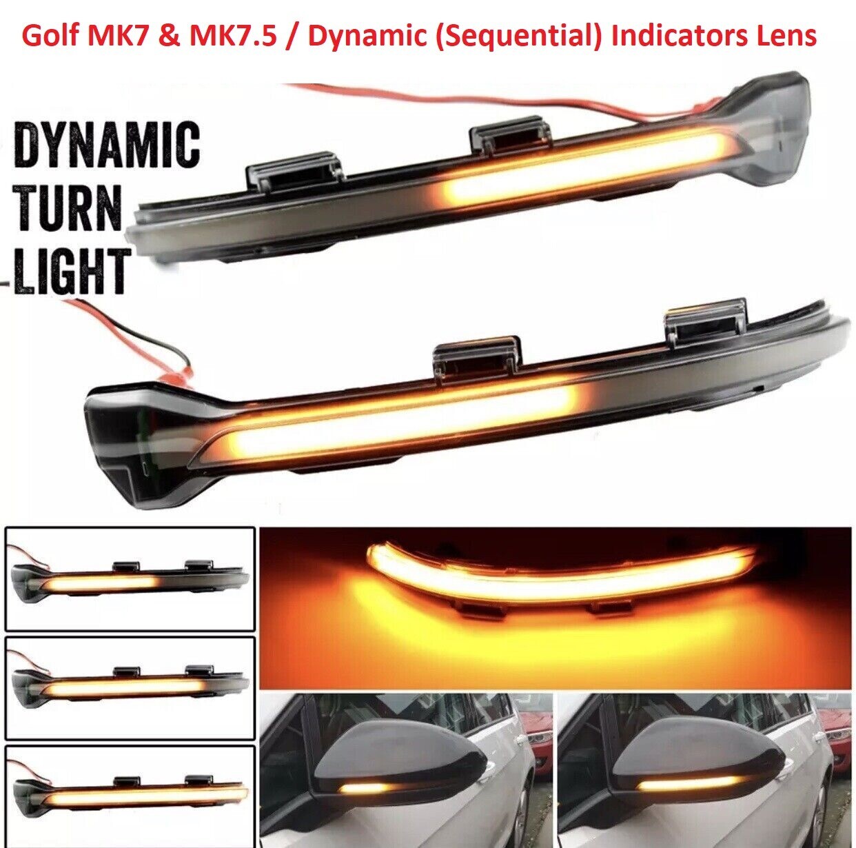 Fits VW Touran 5T1 (15-23) Pair of Smoked Dynamic Sequential Mirror Indicators - Image 10