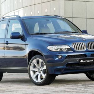 BMW X5 E53 (00-06) Power Folding Left Door Mirror Topaz Blue+Gloss Base 10-Wires