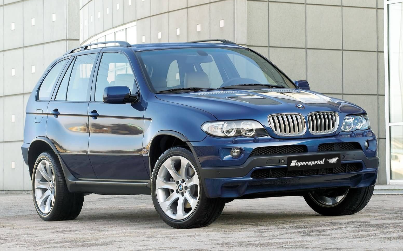 BMW X5 E53 (00-06) Power Folding Left Door Mirror Topaz Blue+Gloss Base 10-Wires