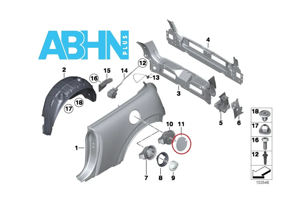 BMW MINI R56 R55 (2007-2014) Fuel Filler Flap Cover 517148883 Met Orange 7148883 - Image 3