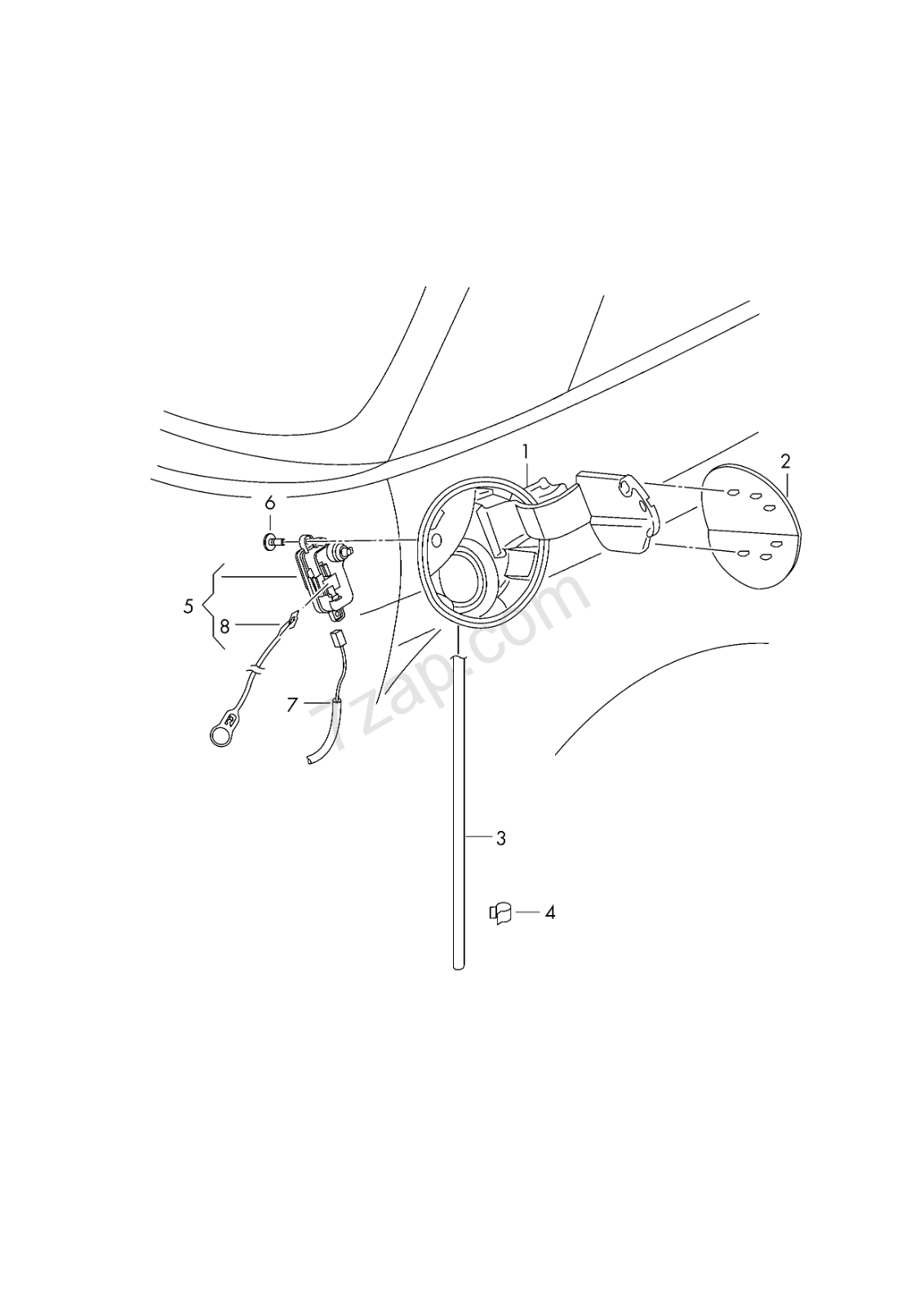 Audi A1 8X (2010 - 2018) Hatchback Fuel Flap Cover 8X0809907 VG5 Met Silver-Grey - Image 3