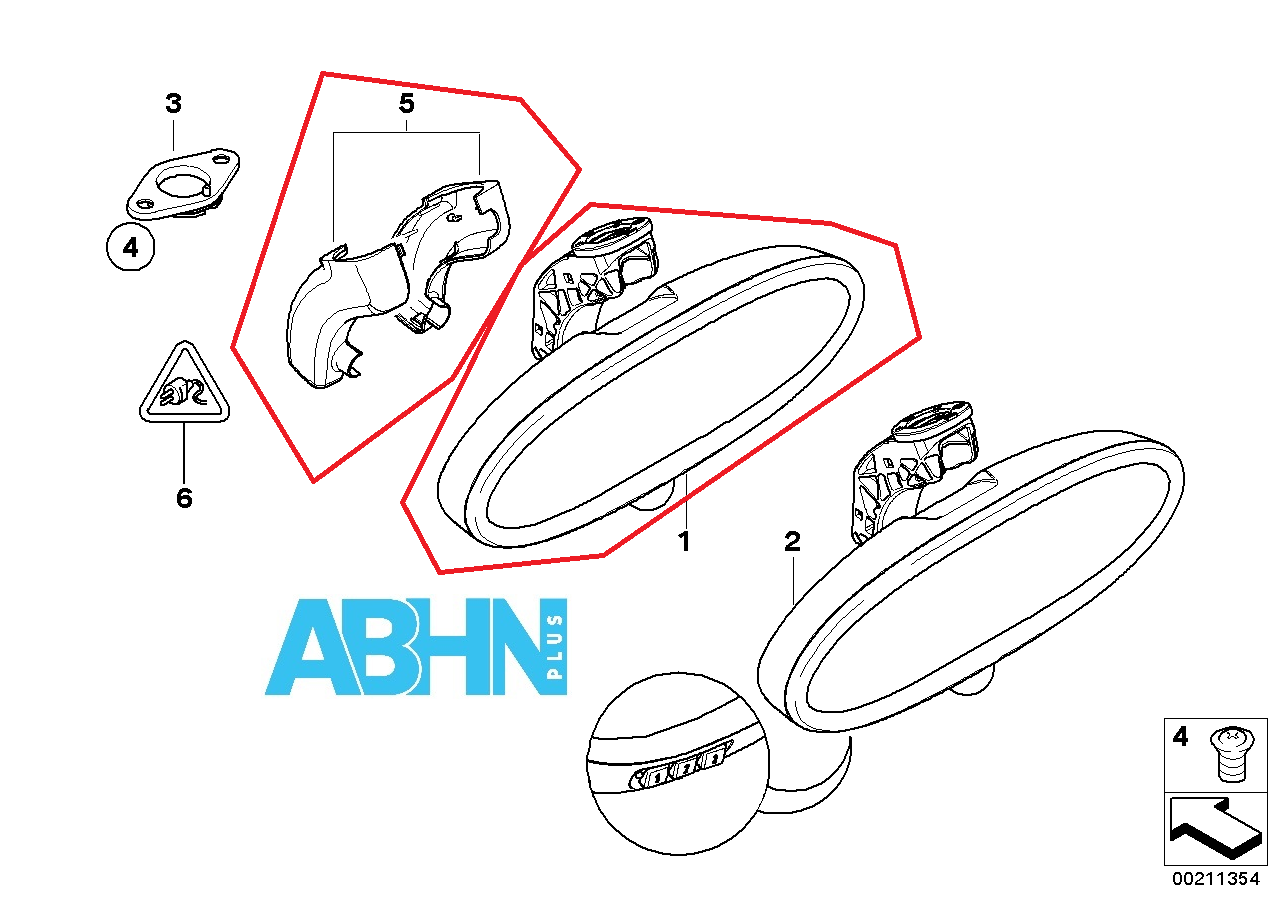 9134380 Mini R52 Convertible /-08 Manual Interior Rear View Mirror Radio 433 MHz - Image 2
