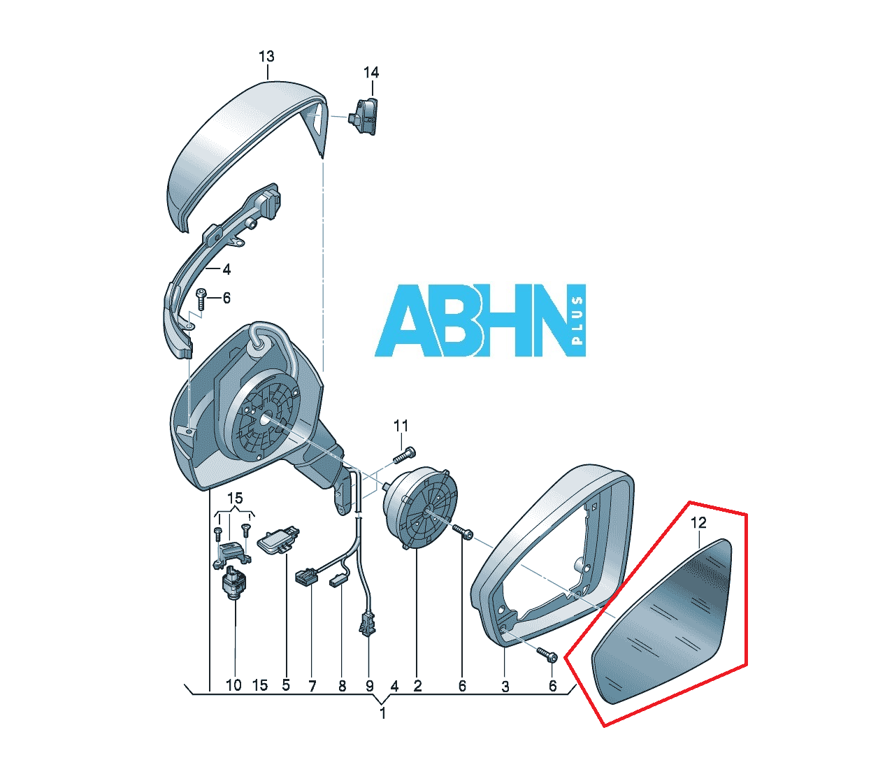 For VW Tiguan 5NA (17-23) Aspheric Wide-Angle Right Wing Mirror Glass 5NA857522A - Image 4