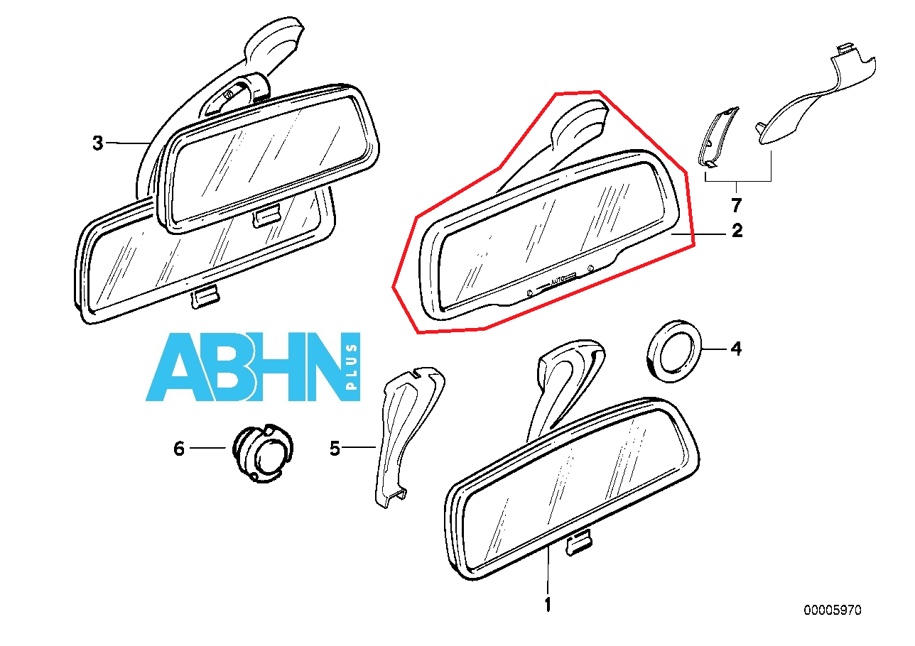 BMW Classic E31 E32 E34 E38 Interior Auto Dimming Rear View Mirror EC 8238066 - Image 4
