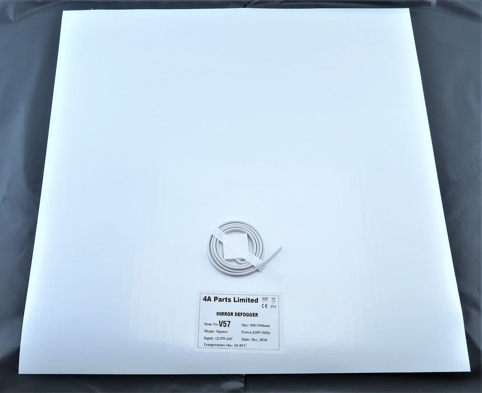 Bathroom Mirror Heater Defogger/ Demister 230V Square Shape Size 500 x 500 mm