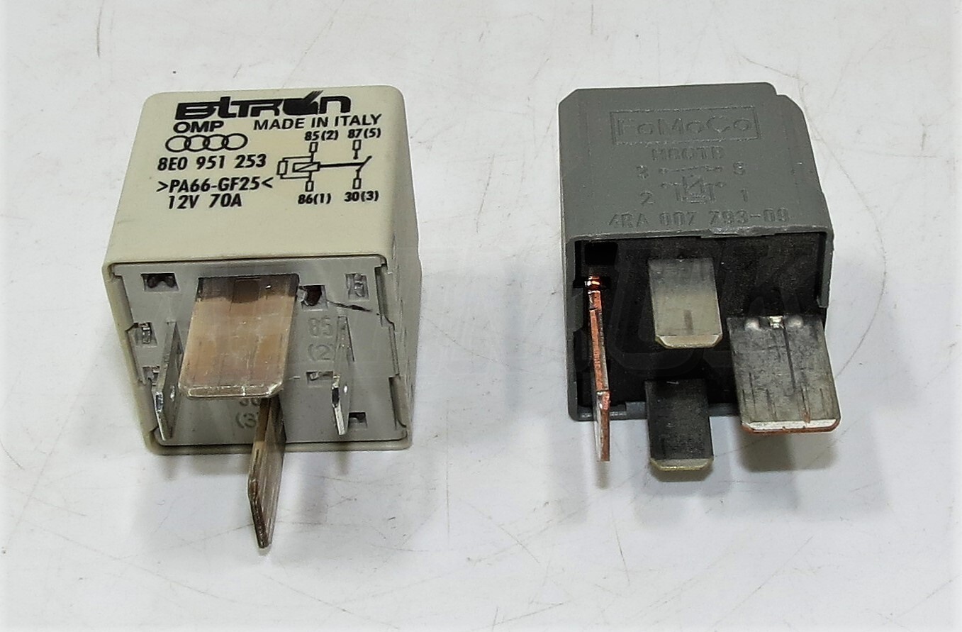 Audi 4-Pin White Relay 614 (Replacement) Glow Plug Fuel Pump 8E0951253 12V 70A - Image 3