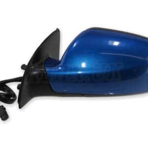 Peugeot 307 CC SW Hatch (00-08) Left Side Electric Heated Door Mirror Met Blue