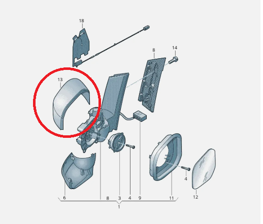 2K5857528B VW Caddy 4 Genuine Right RH Side Wing Mirror Cover Candy White B9A 8 - Image 3