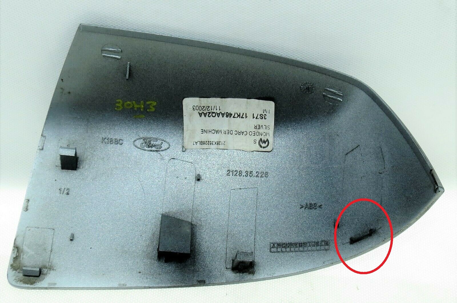 Ford Mondeo-III Facelift (04-07) Right Side Door Mirror Cover Met Machine Silver - Image 6