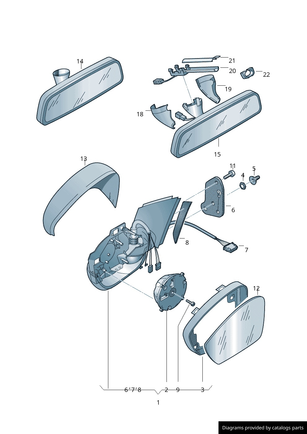 Seat Toledo MK4 Skoda Fabia /12-19 Right Side Heated Wing Mirror Glass 6RG857522 - Image 2