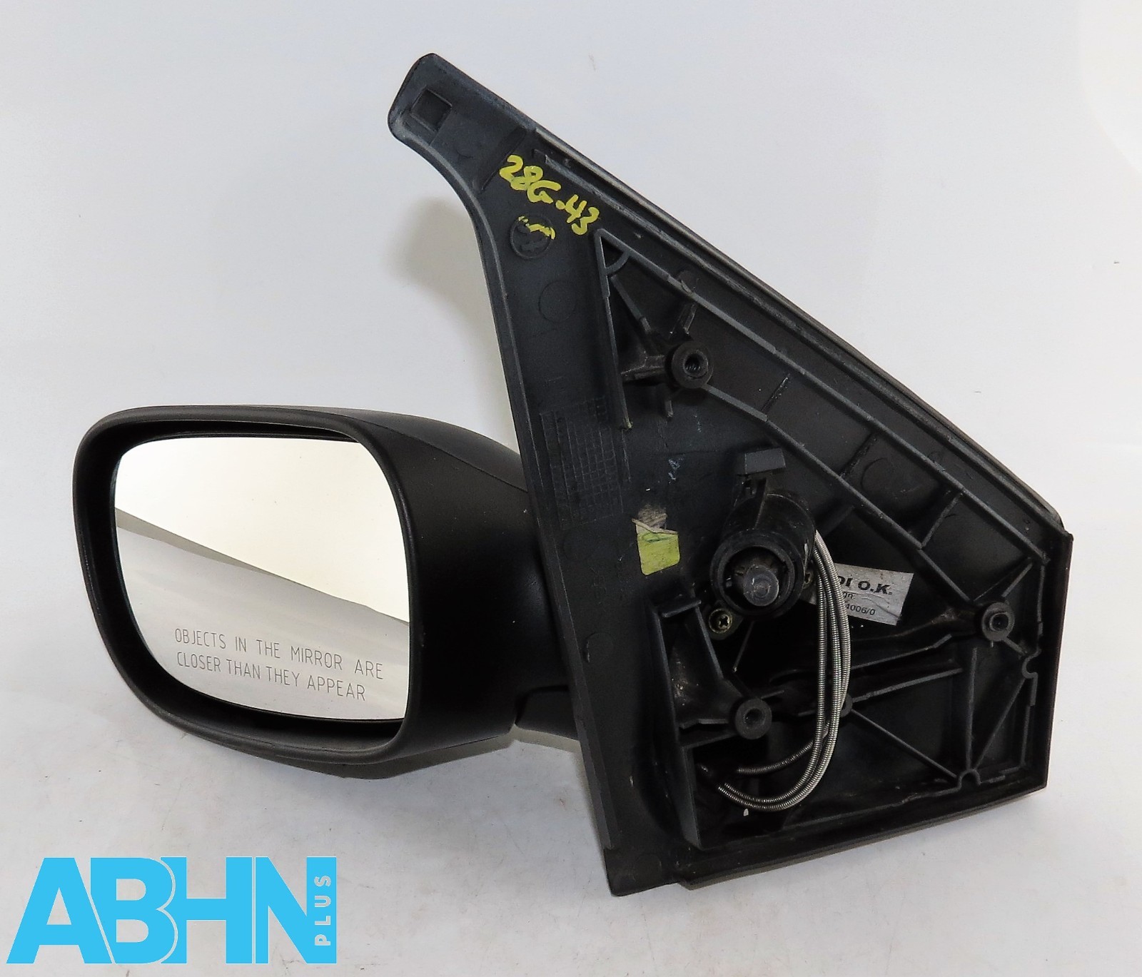 Tata Indica (98-18) Côté Gauche Manuel Ajustable Porte Miroir Noir Mat 836139 - Image 2