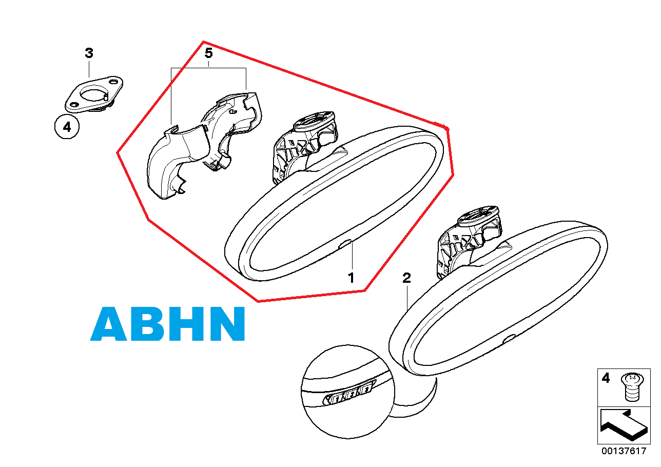 Mini R52 -07 Convertible Auto Dimming Rear View Mirror EC/ Radio 4166110 433 MHz - Image 3