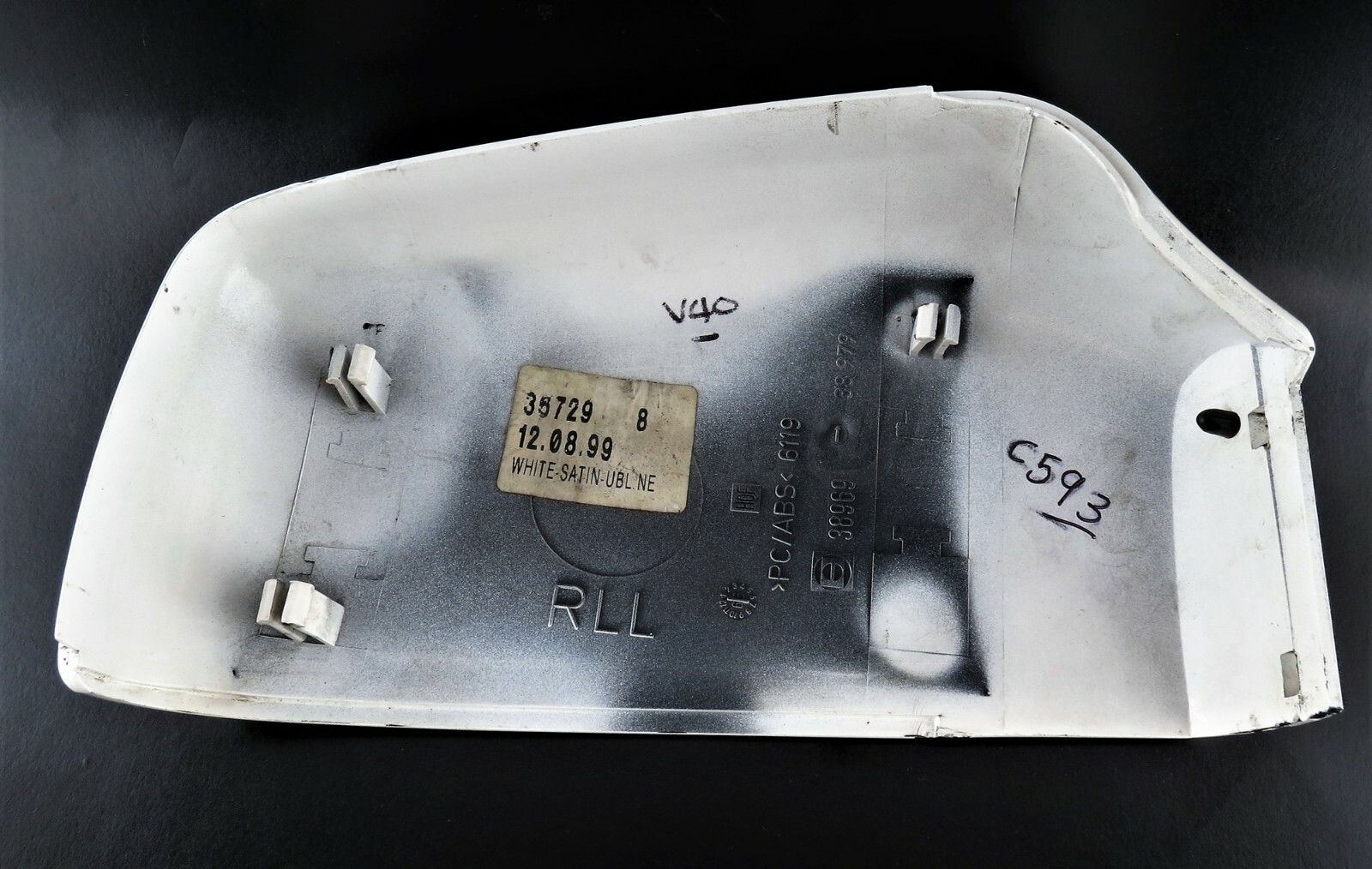 Volvo S40 V40 1995-2003 Left Side Door Mirror Top Cover White Satin 36729 38969 - Image 4