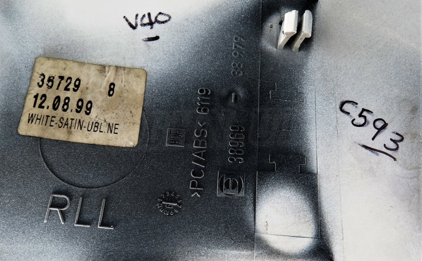 Volvo S40 V40 1995-2003 Left Side Door Mirror Top Cover White Satin 36729 38969 - Image 5