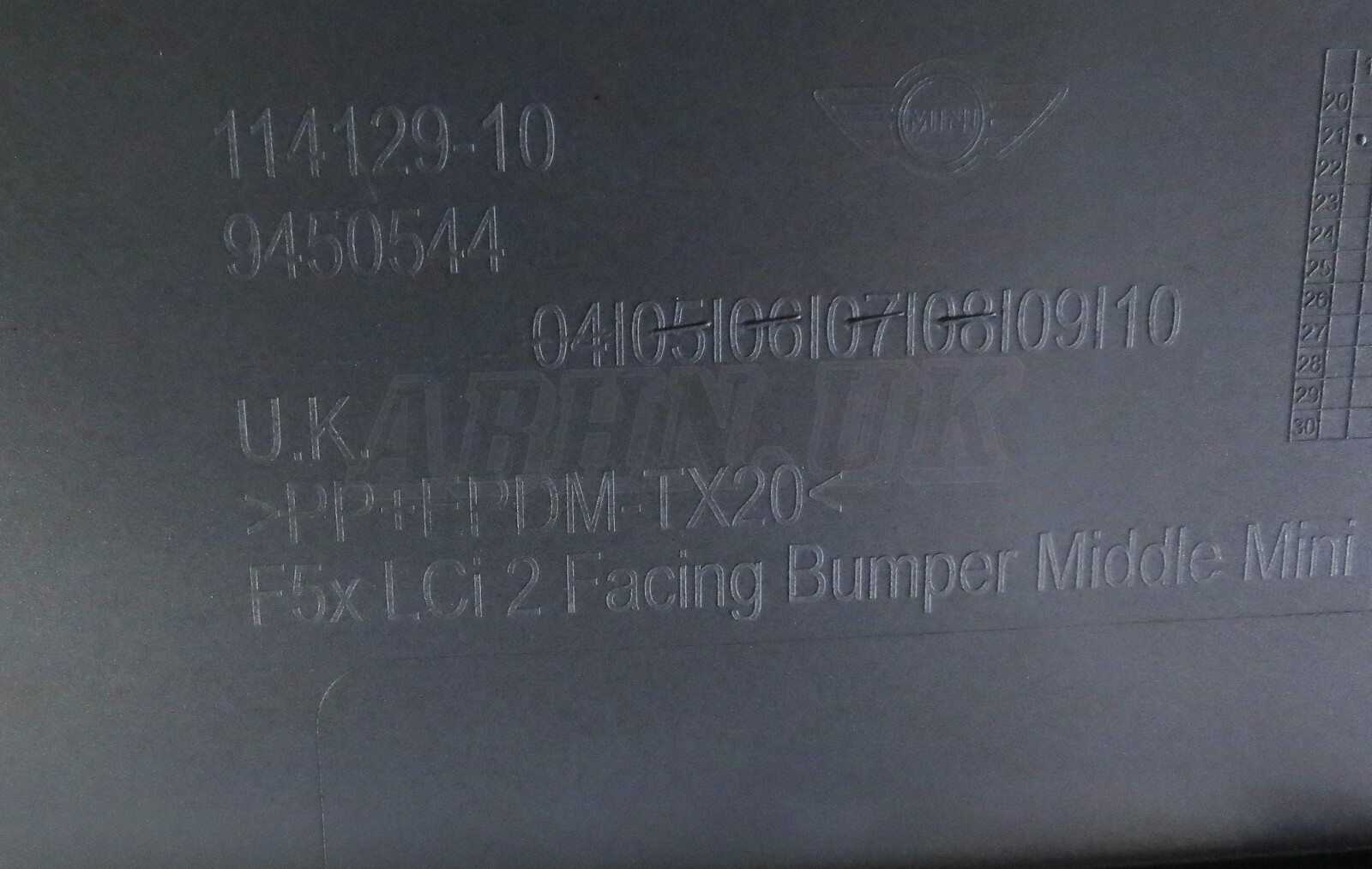 Mini One Cooper LCi2 Genuine Front Facing Bumper Middle Panel Moonwalk Grey - Image 10