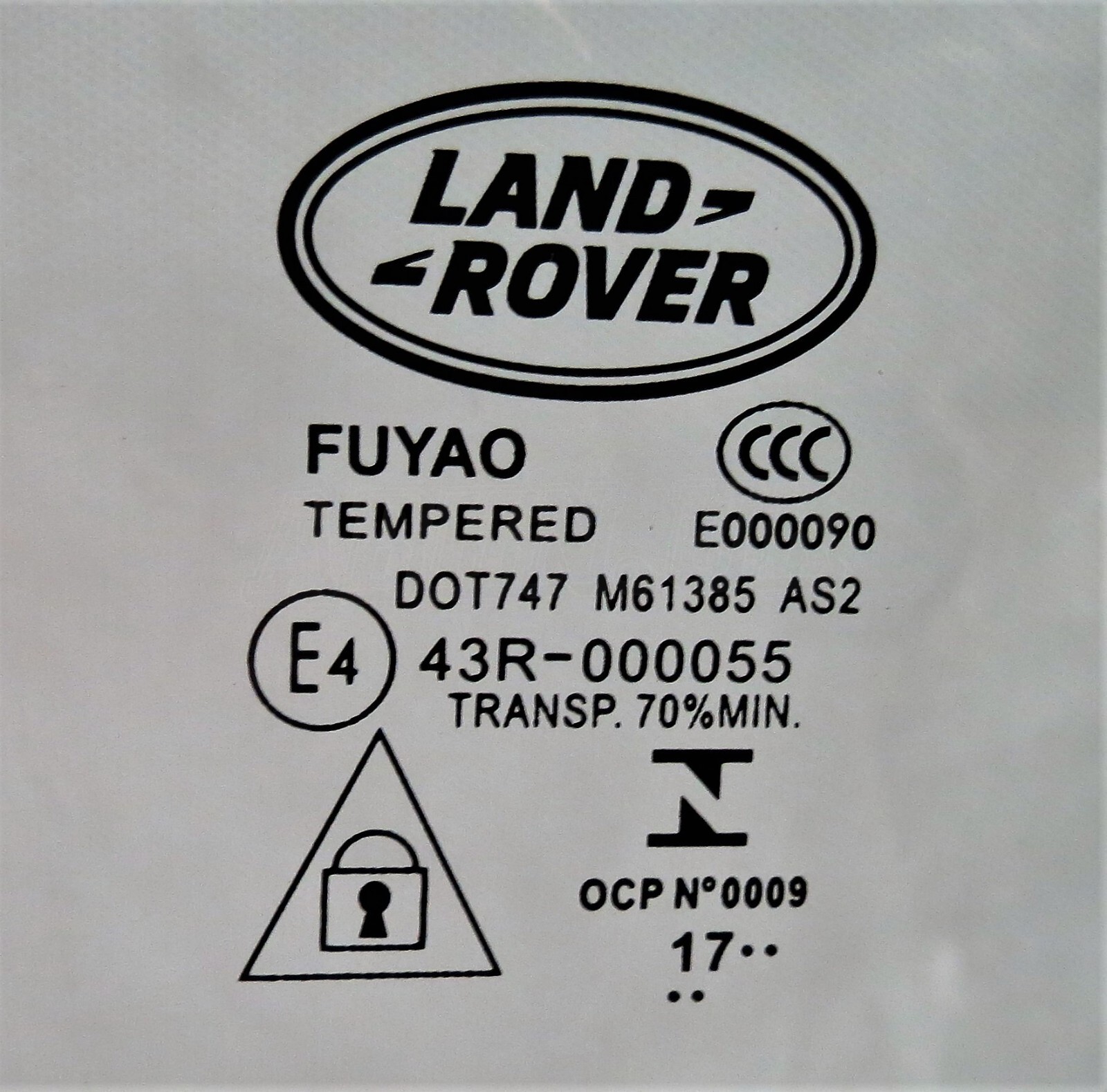 Range Rover Velar L560 17-22 Rear Right Window Glass DOT747-M61385-AS2 70% FUYAO - Image 3