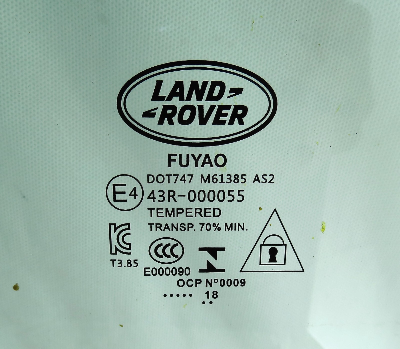 Range Rover Evoque L551 18-22 Rear Left Window Glass DOT747-M61385-AS2 70% FUYAO - Image 3