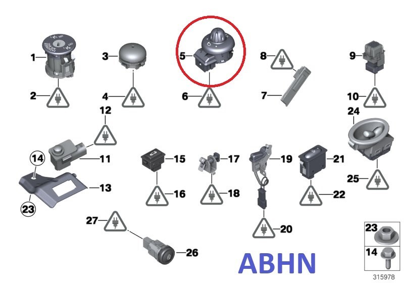 Genuine Mini R55 R56 R57 R58 R59 R60 R61 Wing Mirror Control Switch 3422621 Blac - Image 4