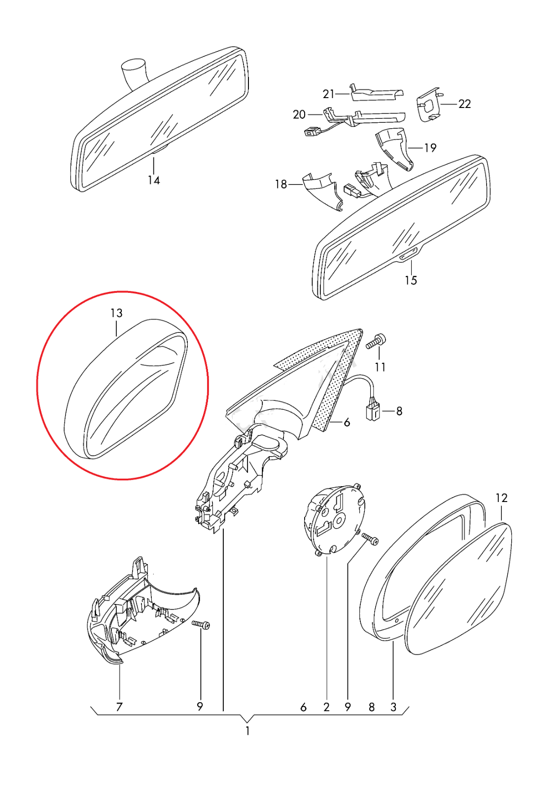 Fits Skoda Yeti 5L /09-17 Pair of Door Mirror Covers 5N0857538 & 5N0857537 White - Image 7