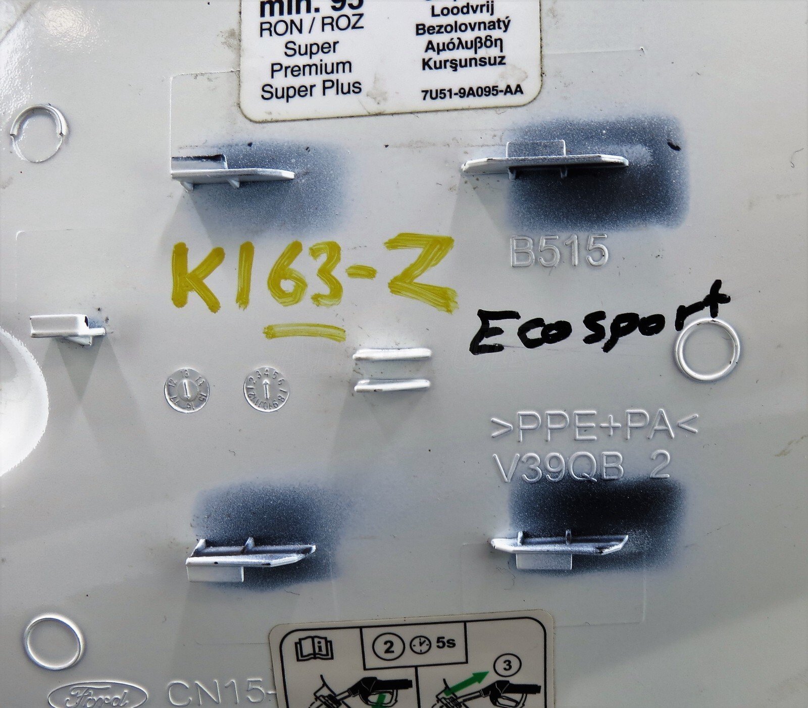 Ford Ecosport MK2 (2017-2022) SUV Fuel Flap Cover CN15-N405A02-BA B515 White - Image 8