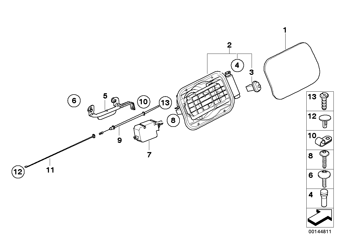 BMW 5-Series E60 E61 (03-10) Fuel Flap Cover 51177034281 Met Deep Sea Blue A76/5 - Image 3