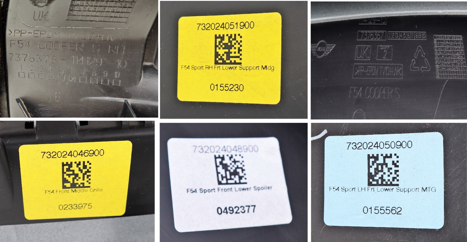 Mini Clubman F54 Sport Genuine Front Bumper 2 PDC Fog Light White Silver * - Image 14