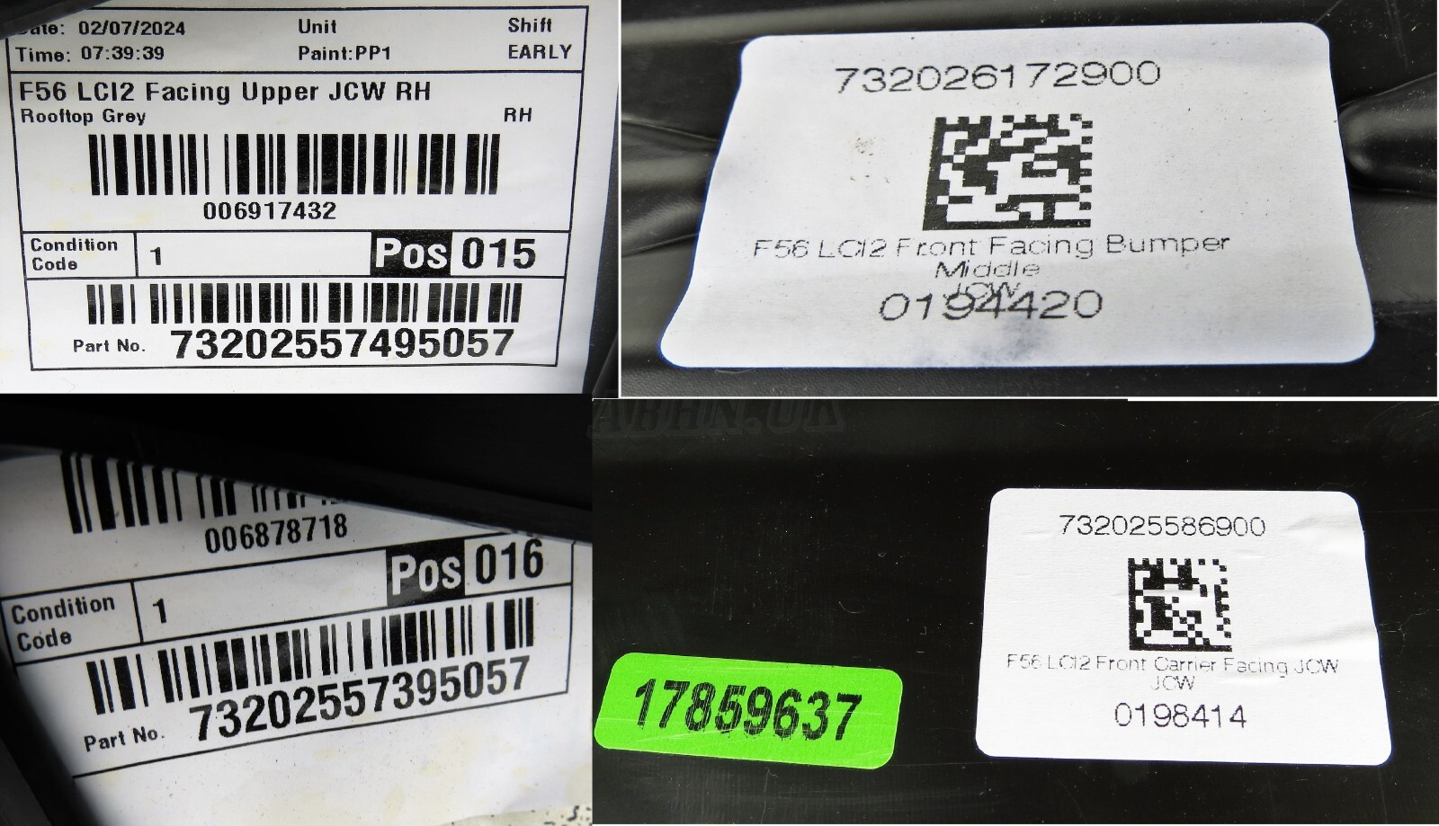 Mini Mini JCW Long Pack F56 F57 LCi2 Complete Front Bumper Rooftop Grey 4 PDC - Image 11