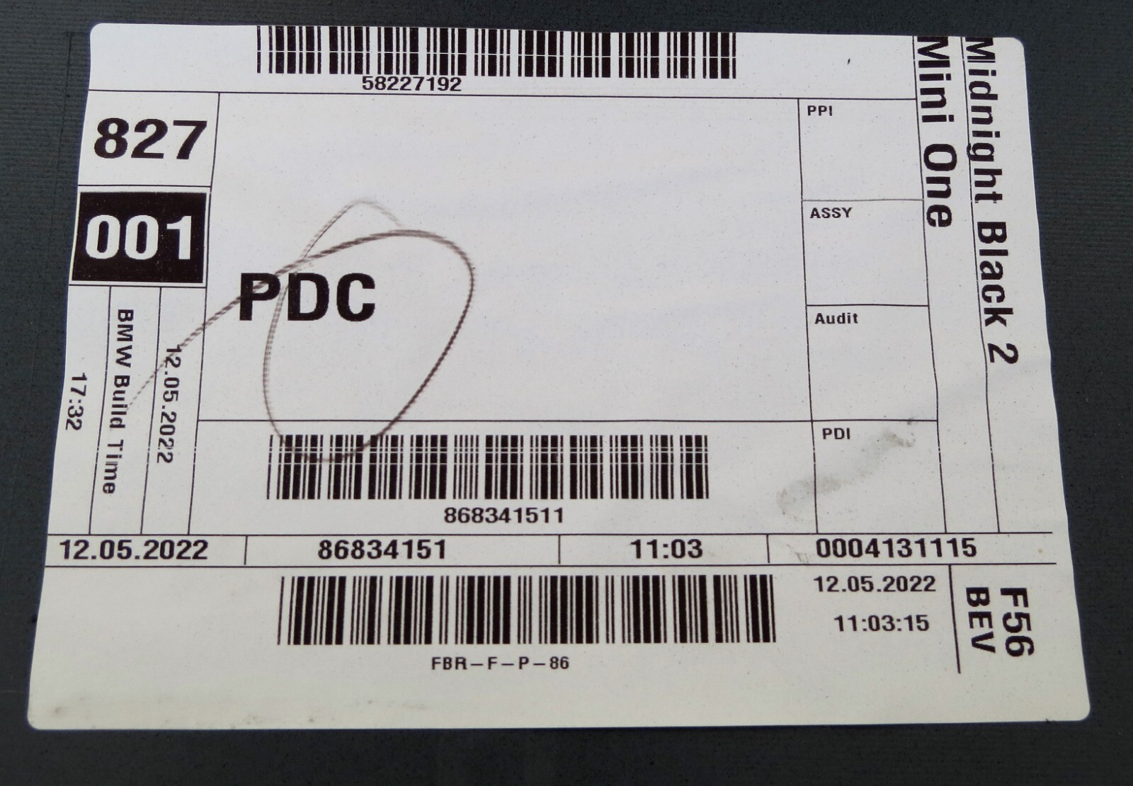 Genuine Mini Cooper F56 Complete Rear Bumper in Midnight Black 4 Parking Sens - Image 10