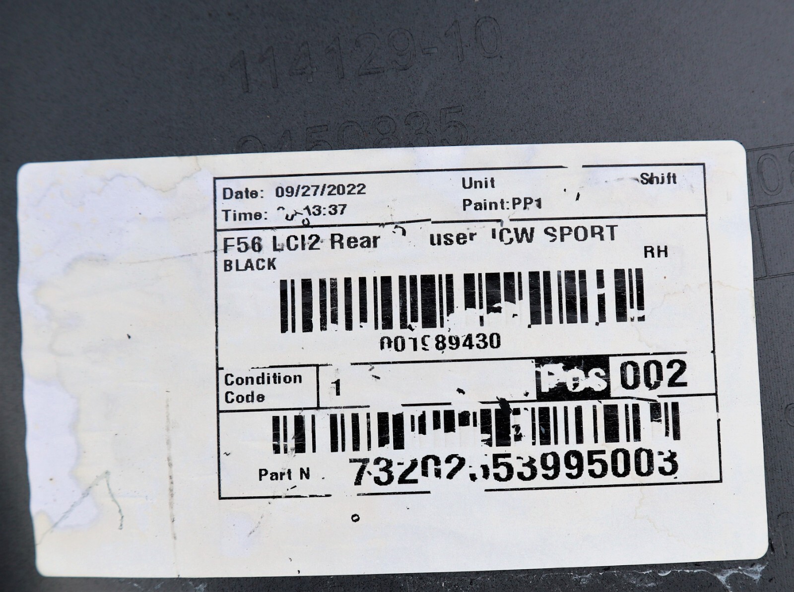 Mini Cooper JCW F56 LCi2 Rear Complete Bumper Rooftop Grey 4 PDC Hole Tow Fog - Image 13