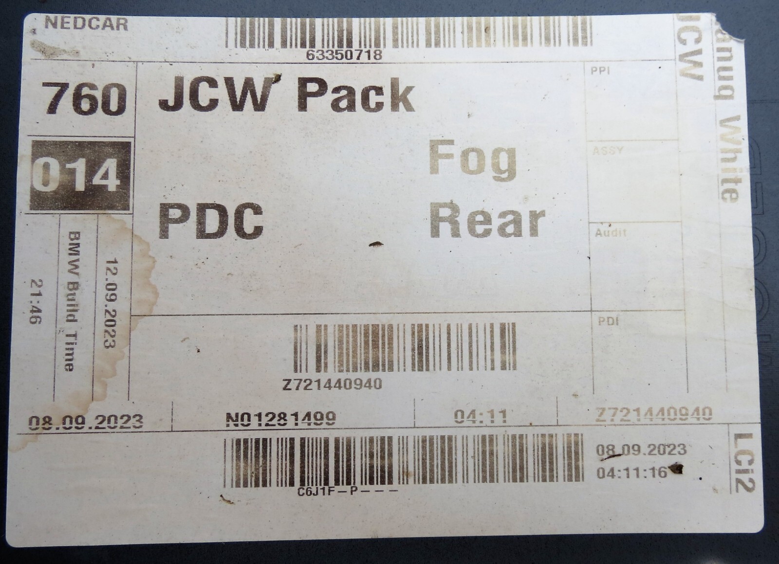 Mini Mini John Cooper Works F56 F57 LCi2 Complete Rear Bumper Nanuq White 4 PDC* - Image 15