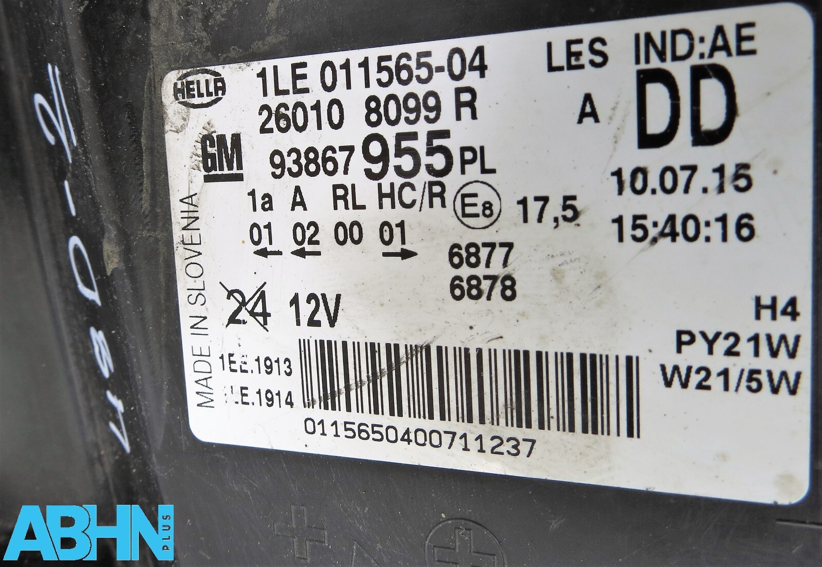 93867955 Vauxhall Vivaro B X82 2014-19 Genuine Right Side Headlight Lamp Unit - Image 9