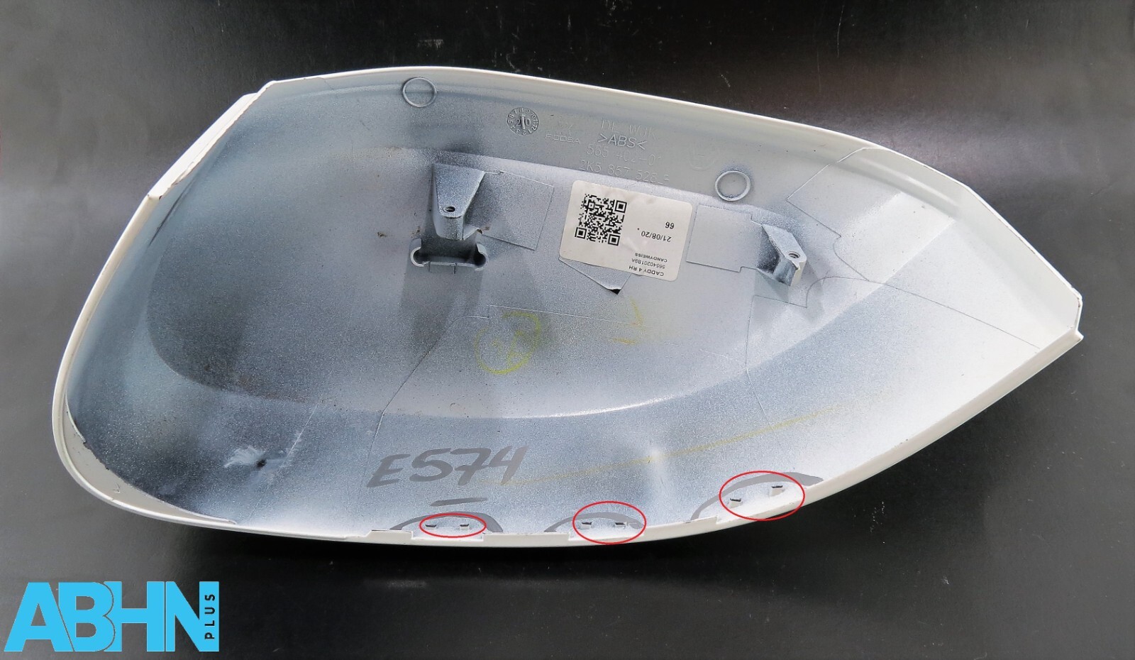 2K5857528B VW Caddy MK4 Genuine Right RH Side Wing Mirror Cover Candy White B9A4 - Image 2