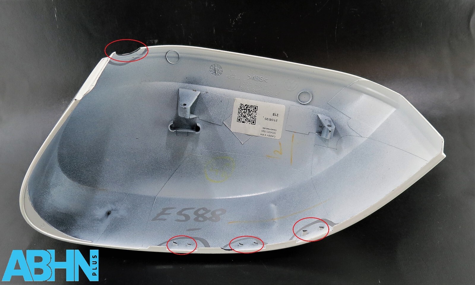 2K5857528B VW Caddy 4 Genuine Right RH Side Wing Mirror Cover Candy White B9A 8 - Image 2