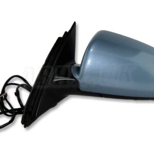Audi A4 8E B6 B7 (2001-2008) Left Side Electric Heated Door Mirror Met Blue-Grey