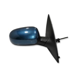 Vauxhall Opel Corsa-C (2000-2006) Right Side Manual Door Mirror Met Petrol Blue