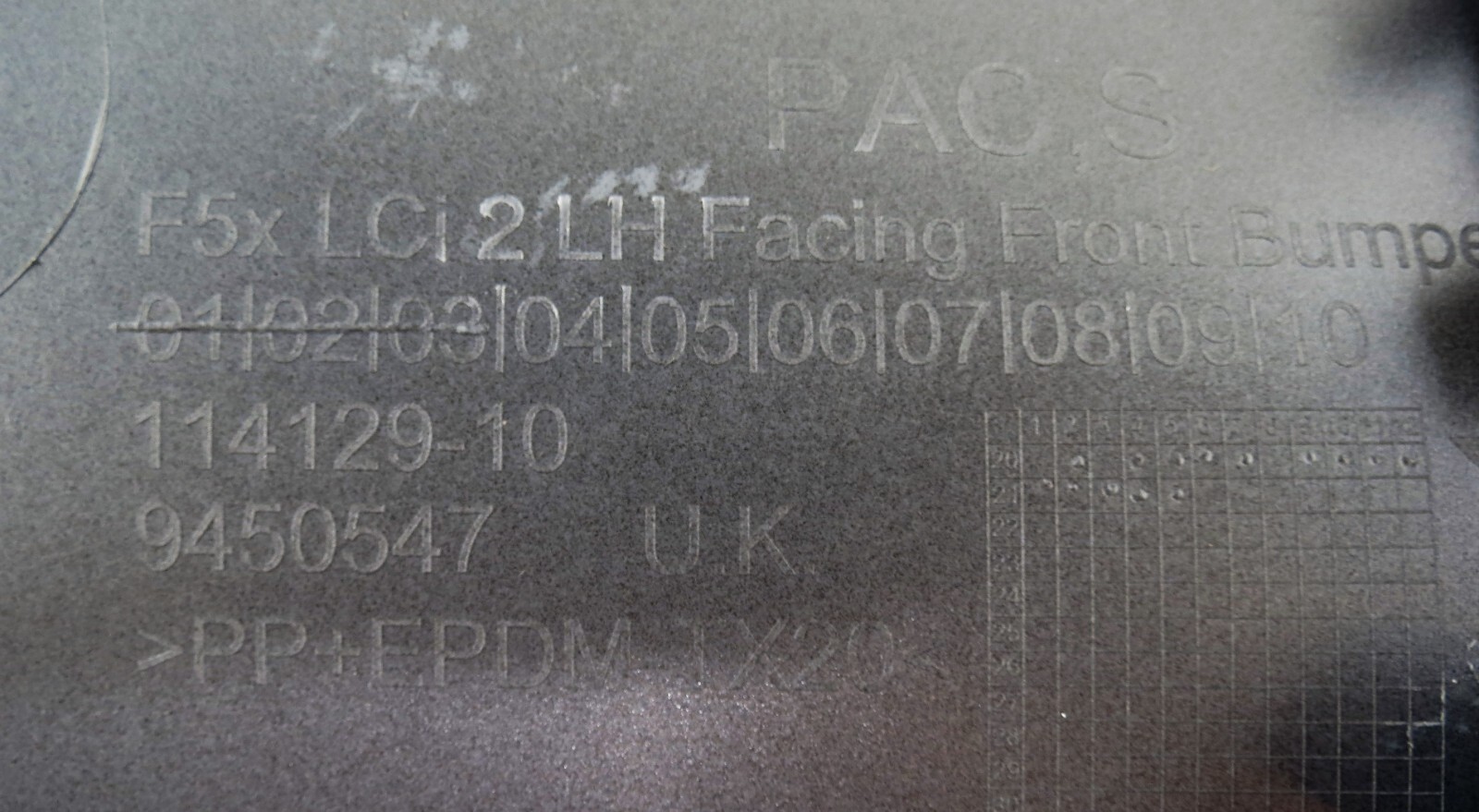 9450547 Mini Cooper/ S LCi 2 Left Side Front Bumper Facing Trim Midnight Black 3 - Image 7