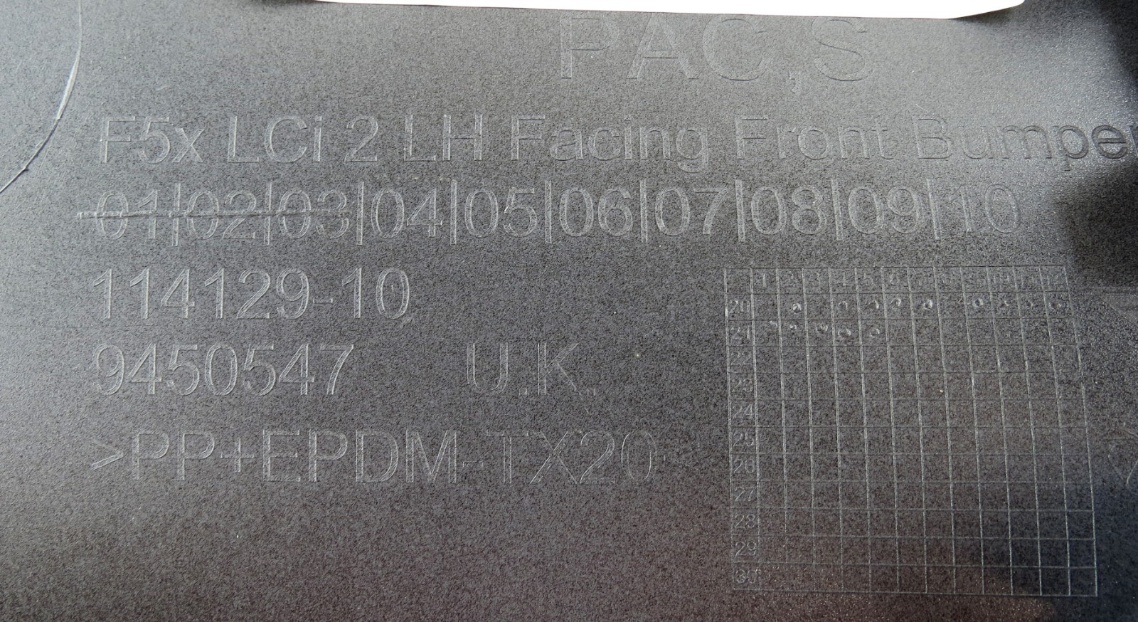 9450547 Mini Cooper/ S LCi 2 Left Side Front Bumper Facing Trim Midnight Black 4 - Image 7