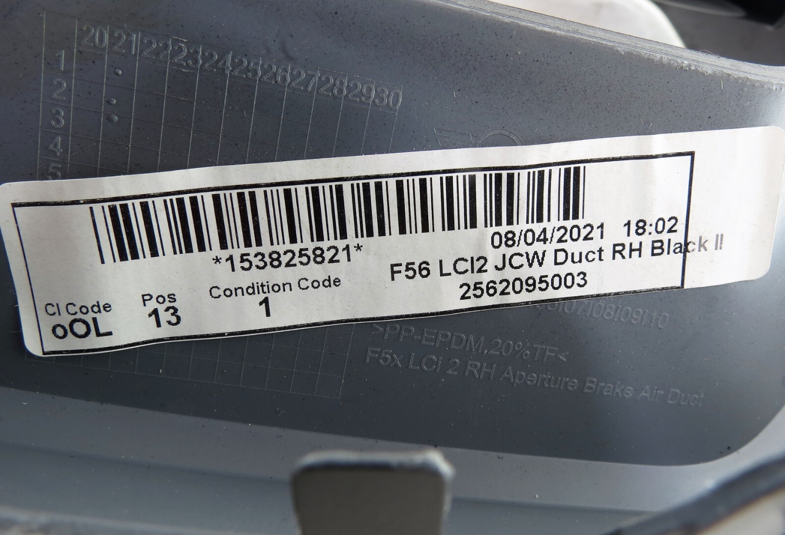 Genuine Mini F56 LCI2 Aerokit JCW 21-> Front Bumper Right Side Air Duct Black-II - Image 8