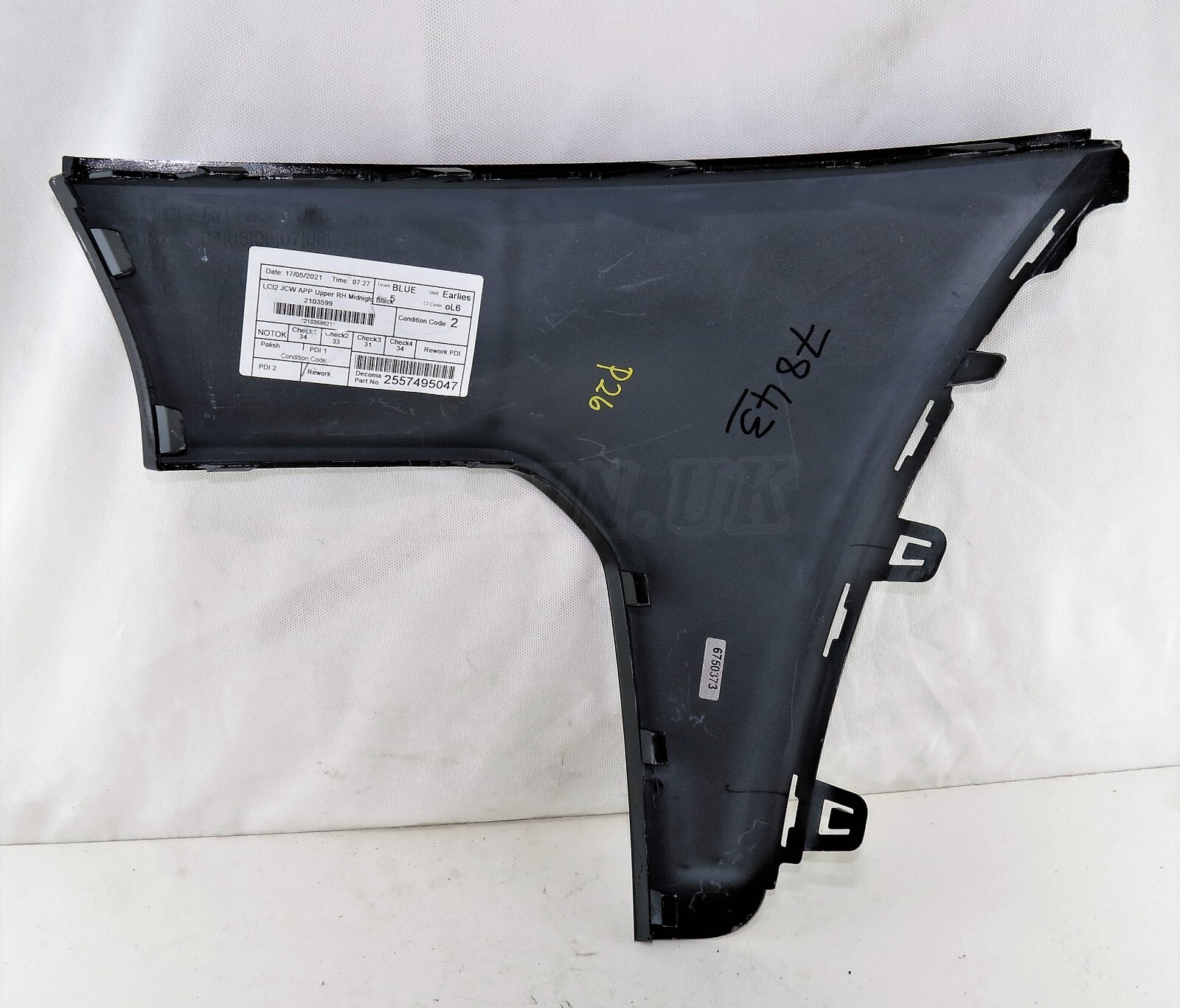 9450622 Mini JCW LCi2 Right Hand Side Front Bumper Facing Trim Midnight Black 2 - Image 2