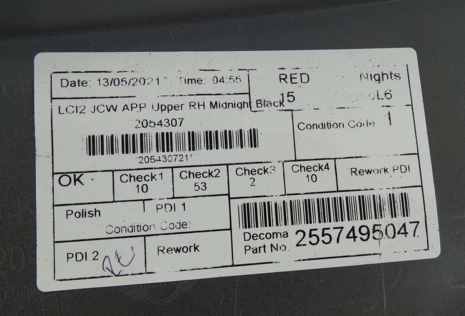 9450622 Mini JCW LCi2 Right Hand Side Front Bumper Facing Trim Midnight Black 3 - Image 7