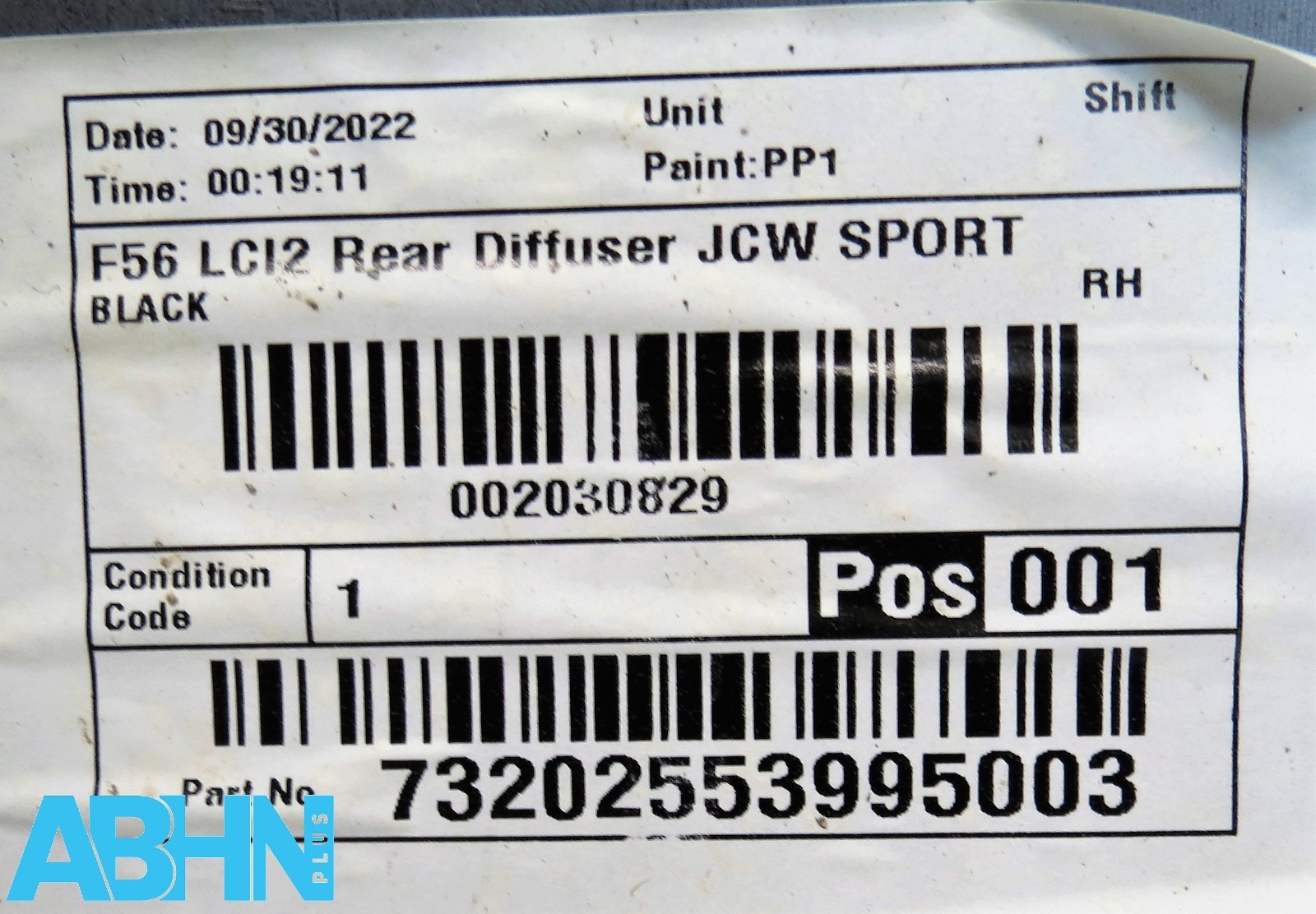 9450835 Mini Cooper S Sport JCW LCI2 F56 20^ Rear Bumper Diffuser 4 PDC Fog V333 - Image 11