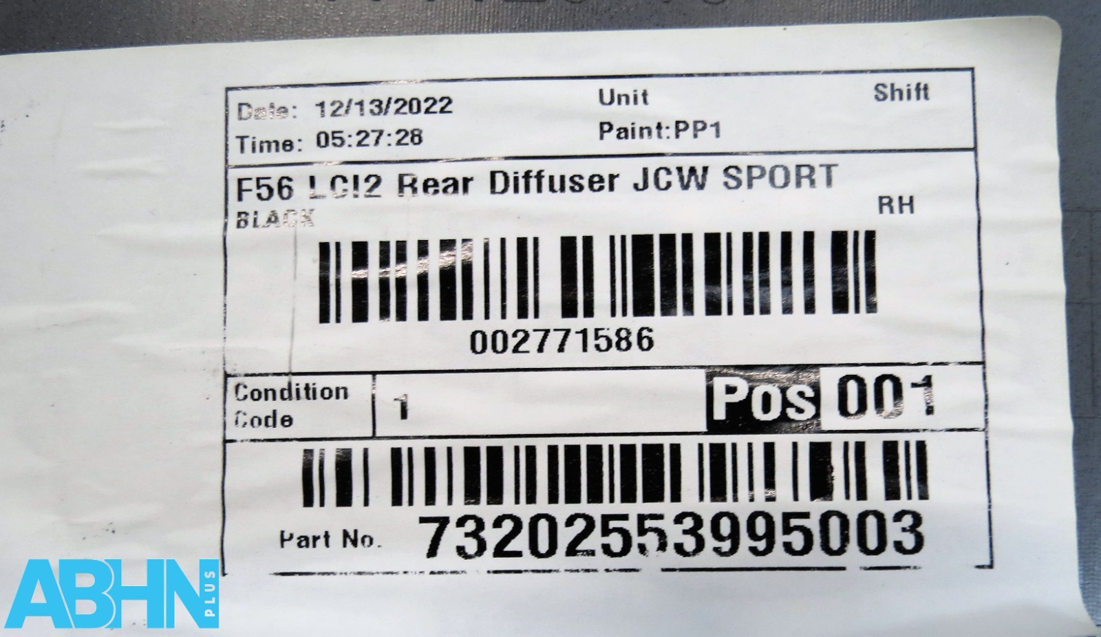 9450835 Mini Cooper S Sport JCW LCI2 F56 20^ Rear Bumper Diffuser 4 PDC Fog V349 - Image 11