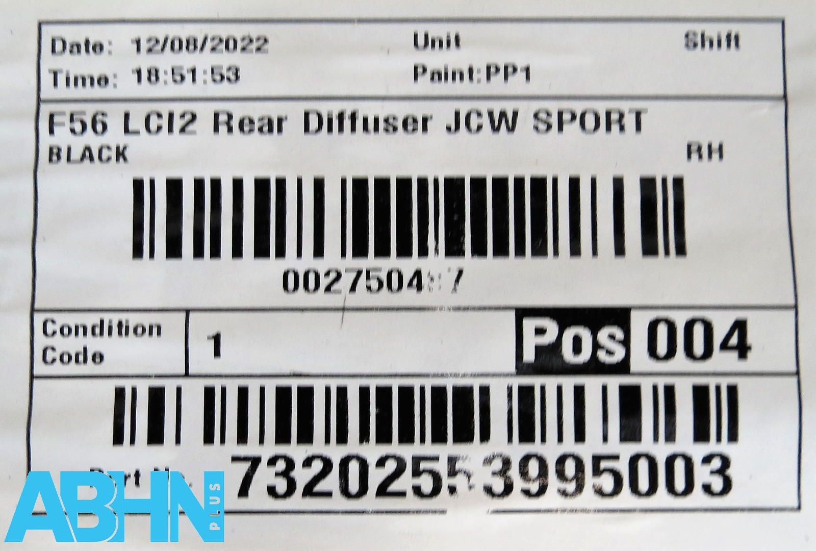 9450835 Mini Cooper JCW Sport LCI2 F56 20-2024 Rear Bumper Diffuser LED Fog V376 - Image 11